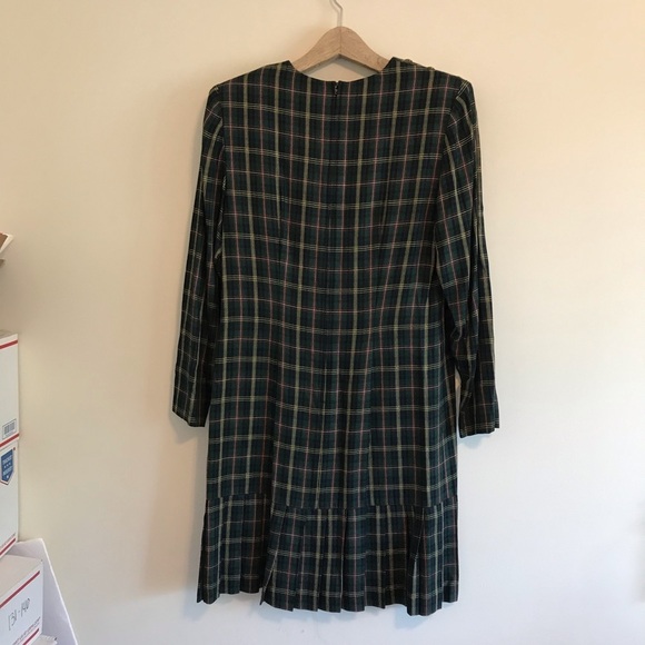 Donna Ricco Vintage Green Plaid Long Sleeve Dress - Picture 7 of 8